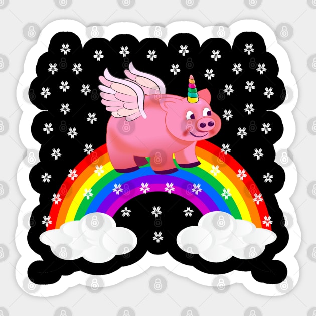 Piggycorn Pig Unicorn Rainbow Shirt - Pigicorn Funny Gift Sticker by Ilyashop